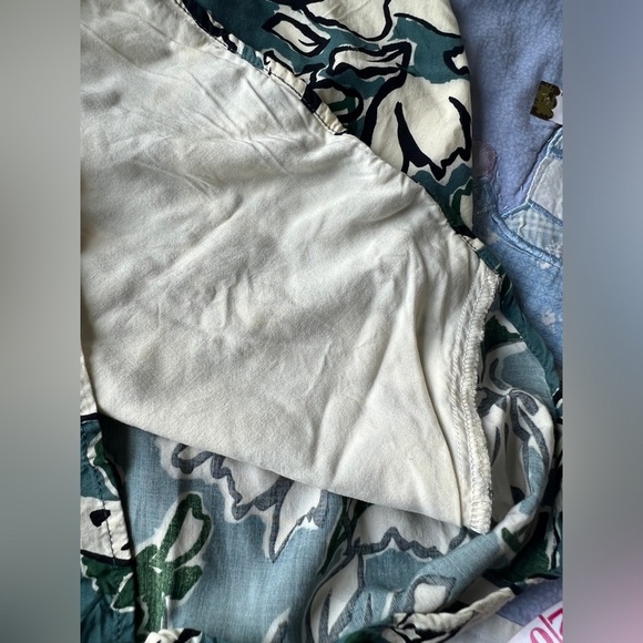 Banana Republic Womens Blue White Floral Summer Cute V-Neck Tank Top XXS Petite - Picture 8 of 10